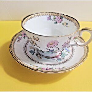 Crown Staffordshire Hand Painted Tea Cup & Saucer Set Patt.# 15308 1930's